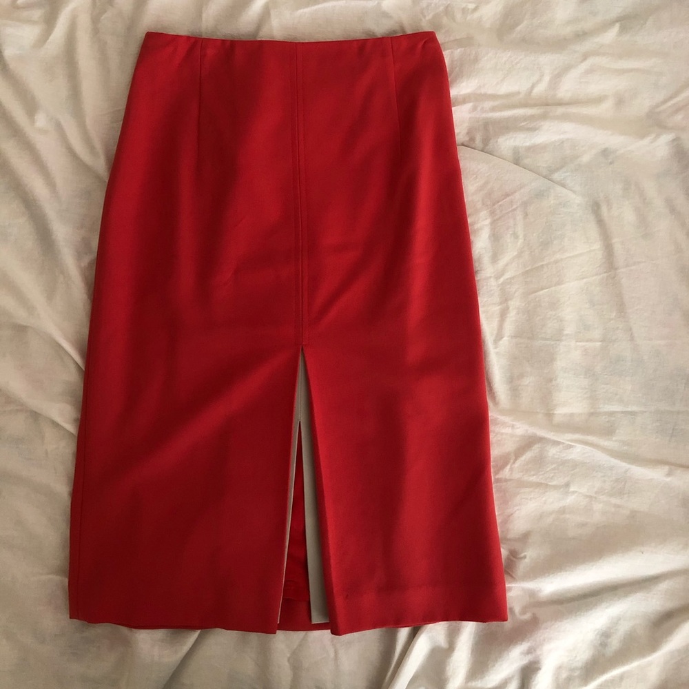 Elie Tahari size 2 orange red pencil skirt